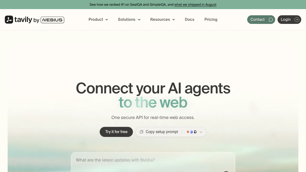 Tavily screenshot