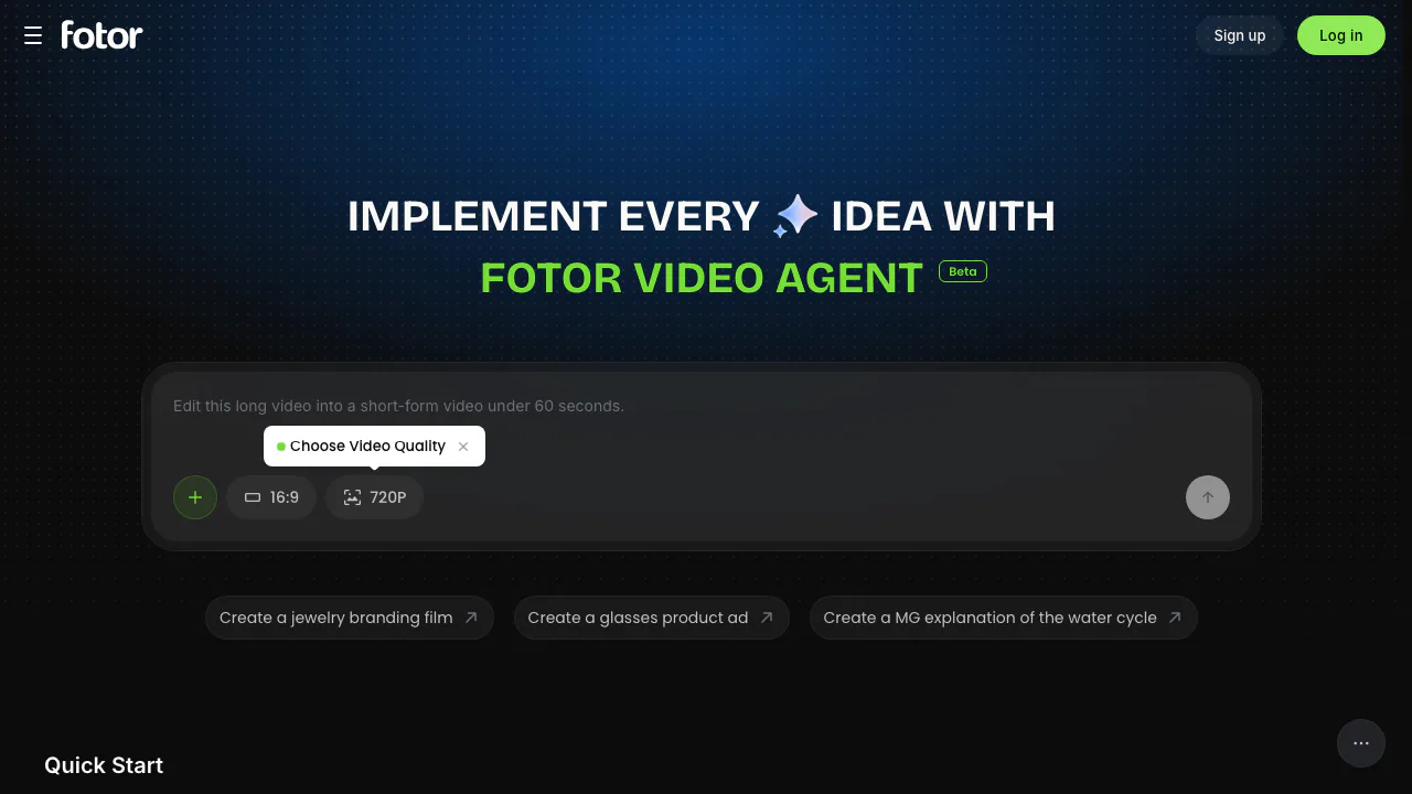 Fotor Video Agent screenshot