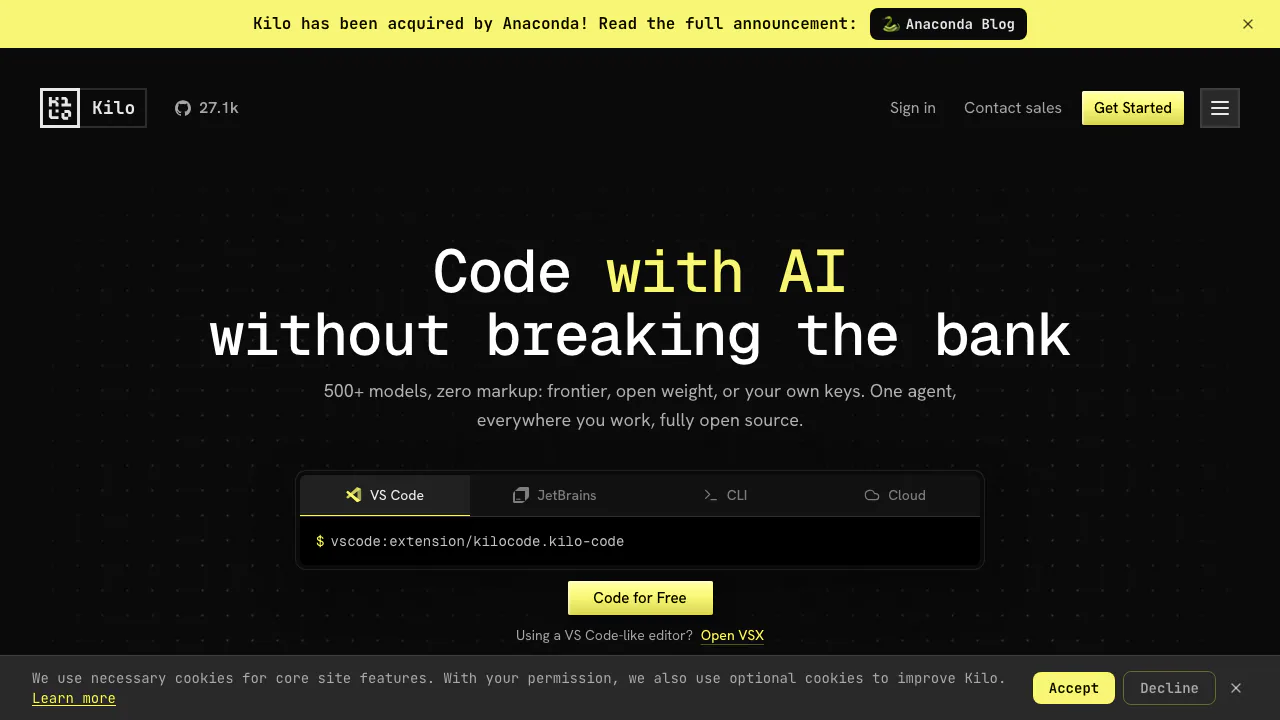 Kilo Code screenshot