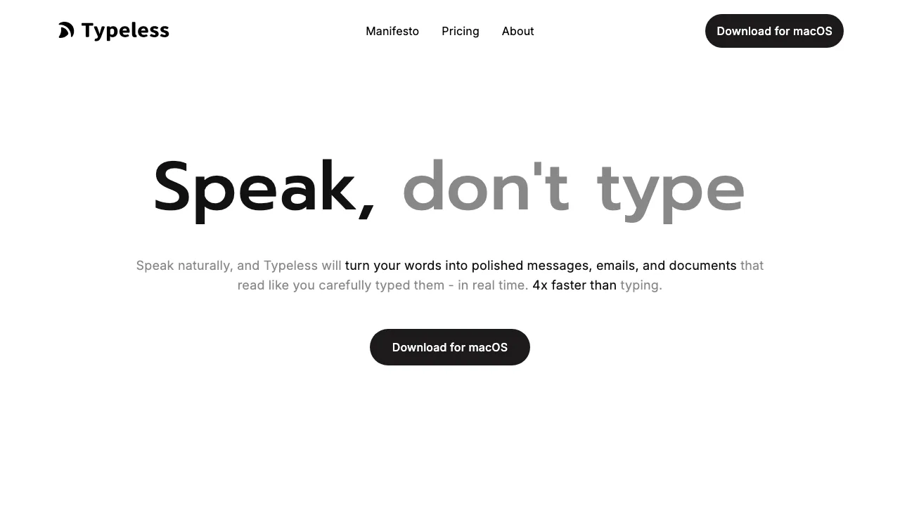 Typeless screenshot
