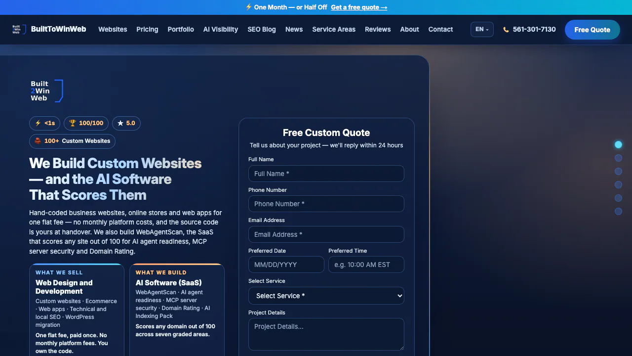BuiltToWinWeb screenshot