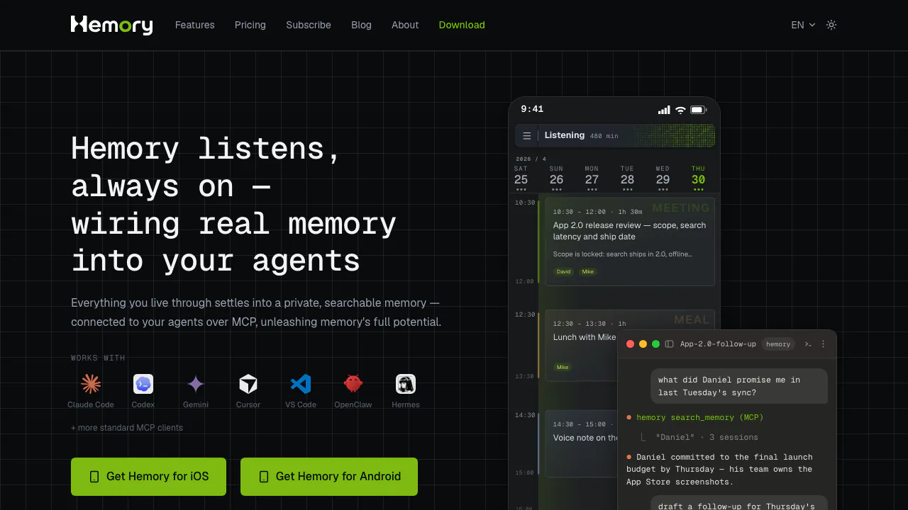 Hemory screenshot