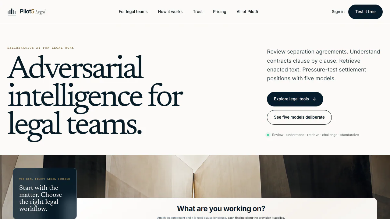 Pilot5 Legal screenshot