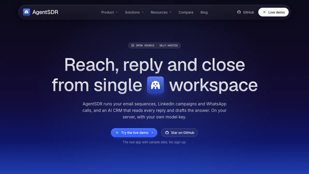 AgentSDR screenshot