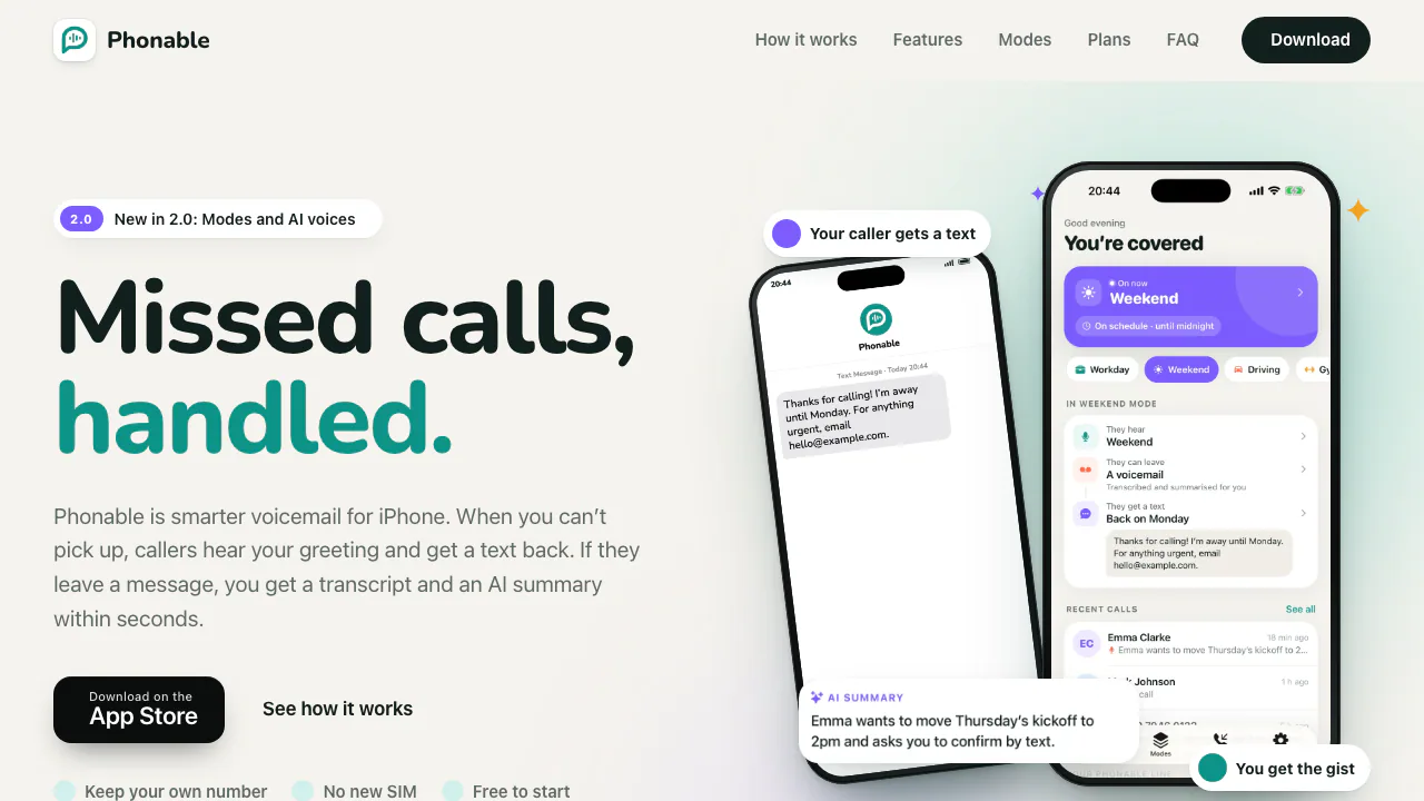 Phonable screenshot
