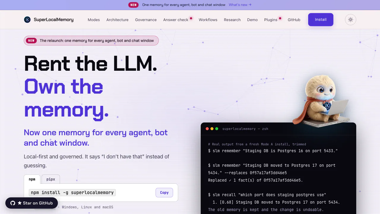 SuperLocalMemory screenshot