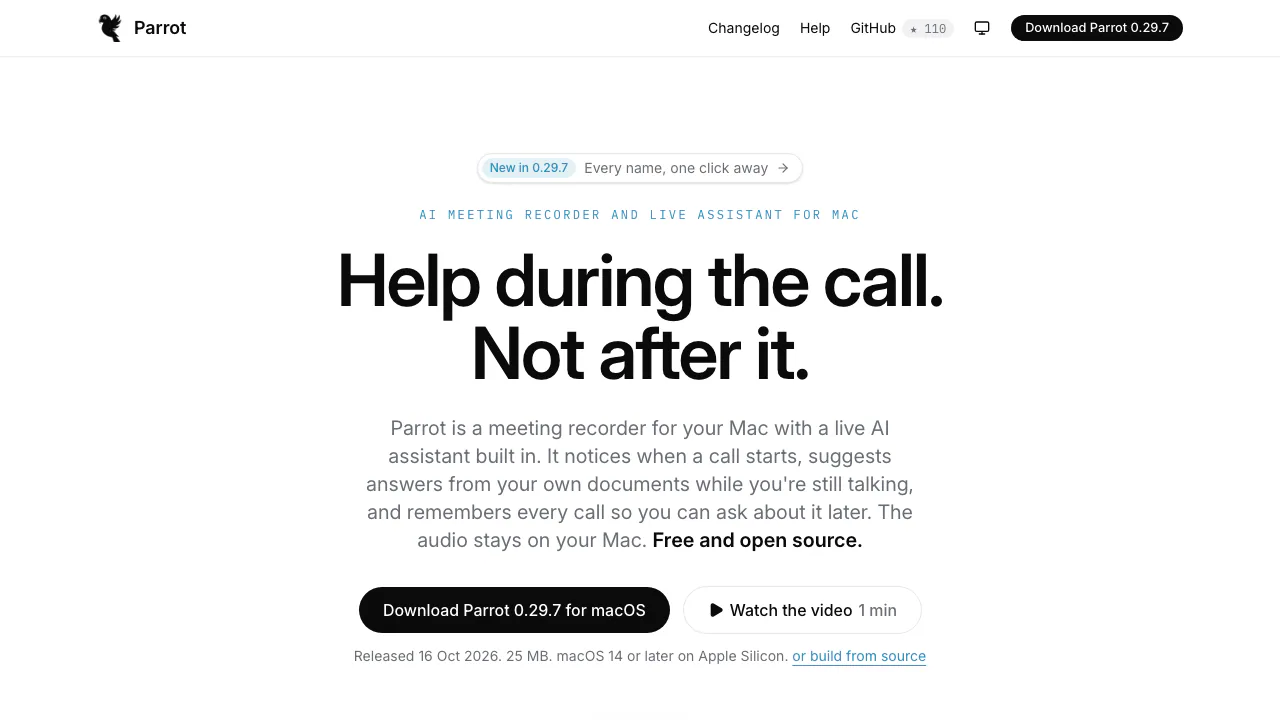 Parrot screenshot