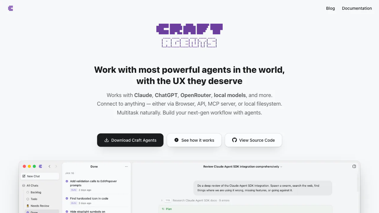 Craft Agents screenshot