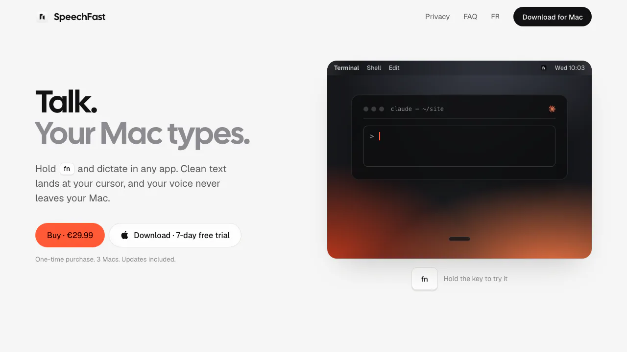 SpeechFast screenshot