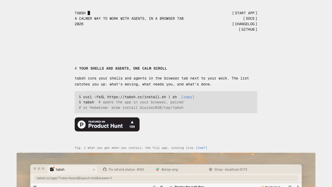 tabsh screenshot