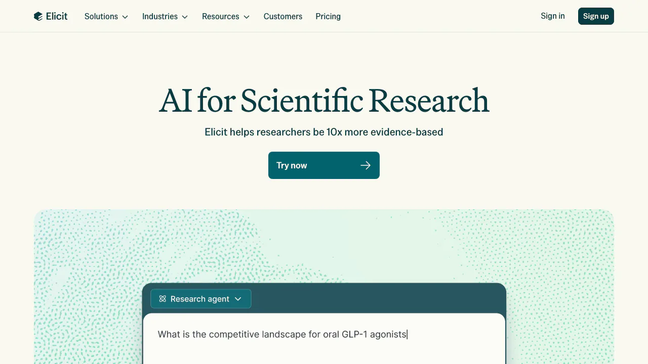 Elicit screenshot